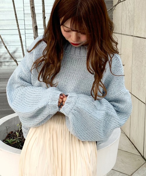 apres jour(アプレジュール)の「ミルクニット【ZOZOTOWN限定アイテム】(ニット/セーター・レディース・ライトブルー/イエロー/オレンジ/ライトグリーン/モカ/ラベンダー/ライトピンク/ライトベージュ・フリー)」の9枚目の写真