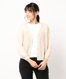 INTERPLANET | 編地変えＶネックカーデ(カーディガン/ボレロ)