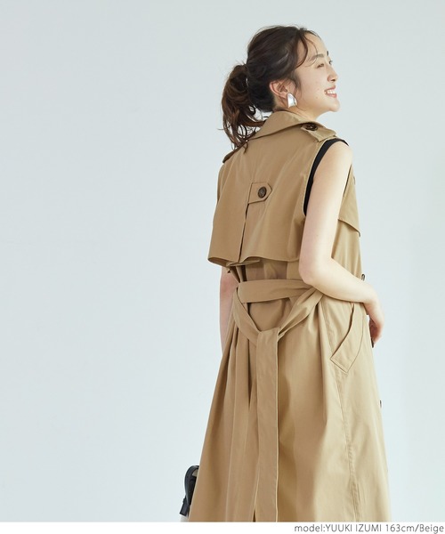 coca（coca）（コカ）の「トレンチジレワンピース（トレンチコート・レディース・ベージュ・ONE SIZE）」の4枚目の写真