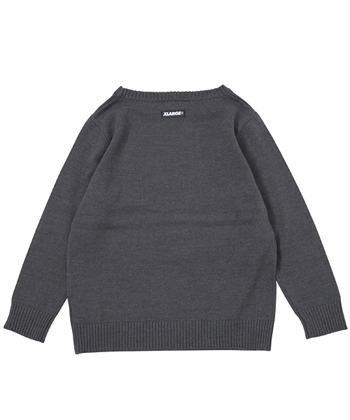 XLARGE KIDS（エクストララージキッズ）の「CREW NECK SWEATER（ニット/セーター・キッズ・チャコールグレー/ネイビー・LARGE/SMALL/MEDIUM）」の3枚目の写真