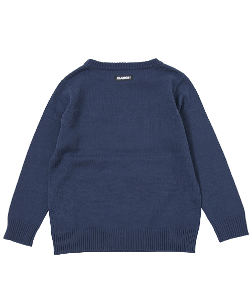XLARGE KIDS（エクストララージキッズ）の「CREW NECK SWEATER（ニット/セーター・キッズ・チャコールグレー/ネイビー・LARGE/SMALL/MEDIUM）」の5枚目の写真