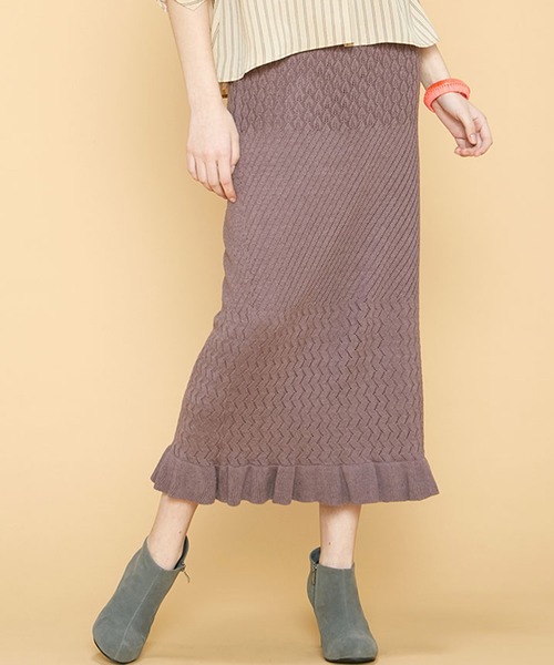 シロップ.(シロップ.)の「すらっとIライン ニットスカート(スカート・レディース・ネイビー/パープル系その他・SMALL/MEDIUM/LARGE/X-LARGE/XX-LARGE)」の1枚目の写真