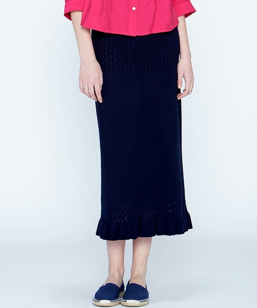 シロップ.(シロップ.)の「すらっとIライン ニットスカート(スカート・レディース・ネイビー/パープル系その他・SMALL/MEDIUM/LARGE/X-LARGE/XX-LARGE)」の2枚目の写真