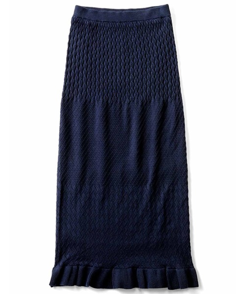シロップ.(シロップ.)の「すらっとIライン ニットスカート(スカート・レディース・ネイビー/パープル系その他・SMALL/MEDIUM/LARGE/X-LARGE/XX-LARGE)」の9枚目の写真