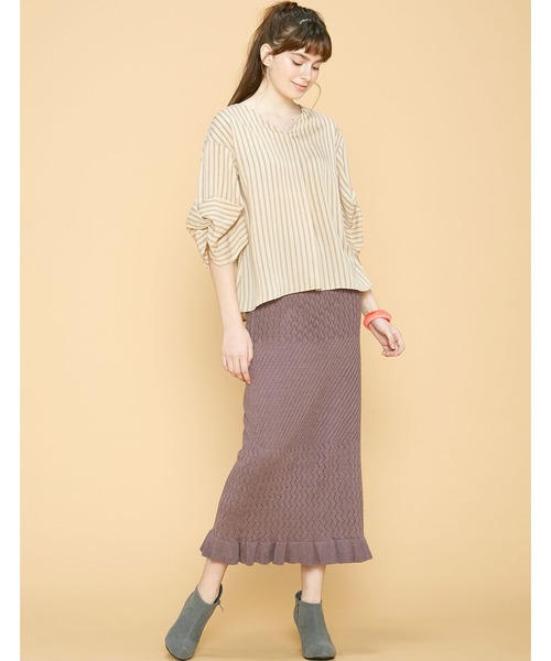 シロップ.(シロップ.)の「すらっとIライン ニットスカート(スカート・レディース・ネイビー/パープル系その他・SMALL/MEDIUM/LARGE/X-LARGE/XX-LARGE)」の10枚目の写真