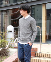 GIORDANO | [GIORDANO]クルーネックカラーニット(ニット/セーター)