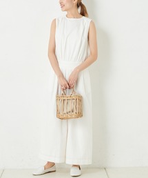 綿麻ツイルサロペット
