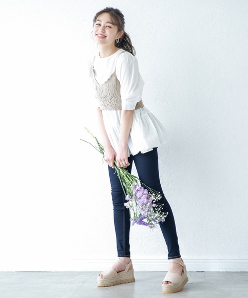 Heather（ヘザー）の「ティアードチュニックブラウス　885432（シャツ/ブラウス・レディース・ホワイト/ブルー系その他/ブラック・FREE）」の6枚目の写真