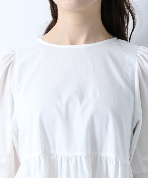 Heather（ヘザー）の「ティアードチュニックブラウス　885432（シャツ/ブラウス・レディース・ホワイト/ブルー系その他/ブラック・FREE）」の12枚目の写真