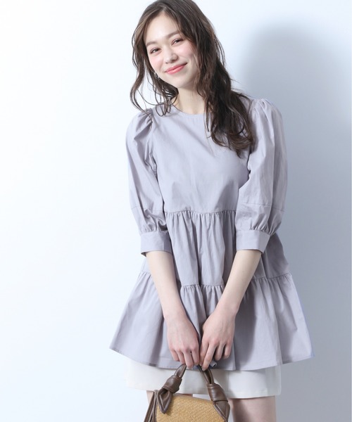 Heather（ヘザー）の「ティアードチュニックブラウス　885432（シャツ/ブラウス・レディース・ホワイト/ブルー系その他/ブラック・FREE）」の19枚目の写真