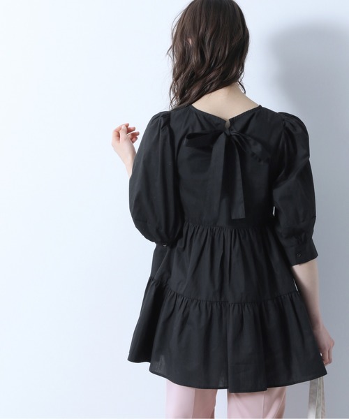 Heather（ヘザー）の「ティアードチュニックブラウス　885432（シャツ/ブラウス・レディース・ホワイト/ブルー系その他/ブラック・FREE）」の20枚目の写真