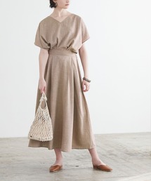 前後2wayトップス&タックスカートセットアップ