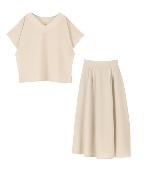 titivate（ティティベイト）の「前後2wayトップス＆タックスカートセットアップ（セットアップ・レディース・ライトベージュ/ブラウン/ブラック・S/M/L）」の21枚目の写真