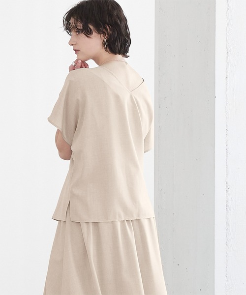titivate（ティティベイト）の「前後2wayトップス＆タックスカートセットアップ（セットアップ・レディース・ライトベージュ/ブラウン/ブラック・S/M/L）」の7枚目の写真