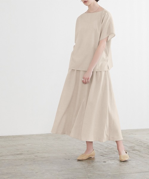 titivate（ティティベイト）の「前後2wayトップス＆タックスカートセットアップ（セットアップ・レディース・ライトベージュ/ブラウン/ブラック・S/M/L）」の8枚目の写真