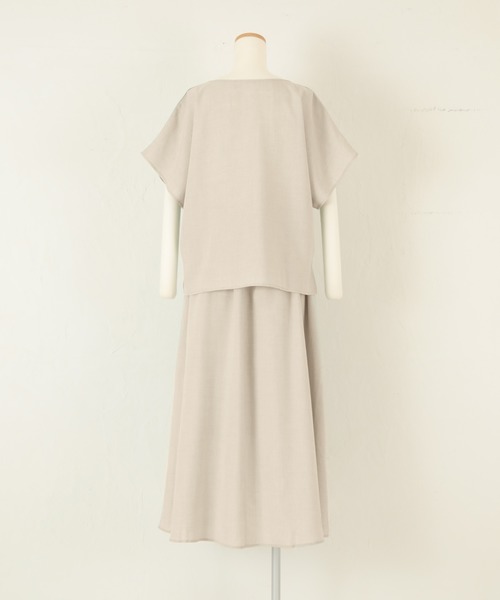 titivate（ティティベイト）の「前後2wayトップス＆タックスカートセットアップ（セットアップ・レディース・ライトベージュ/ブラウン/ブラック・S/M/L）」の12枚目の写真