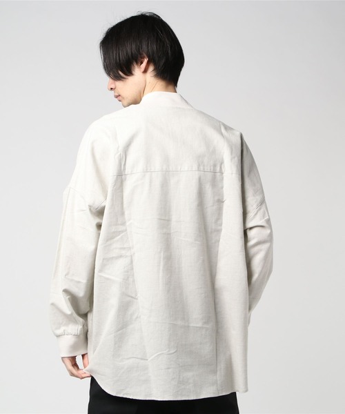 HOUSE OF THE VERY ISLAND'S(ハウスオブザベリーアイランズ)の「【house of the very island's】ハウスオブザベリーアイランズ リブカラーシャツ(シャツ/ブラウス・メンズ・ナチュラル/ネイビー・LARGE)」の4枚目の写真