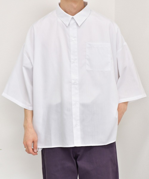 kutir（クティール）の「ウルトラワイドシャツ（シャツ/ブラウス・メンズ・ホワイト/ライトブルー/グレイッシュベージュ・MEDIUM/LARGE）」の2枚目の写真