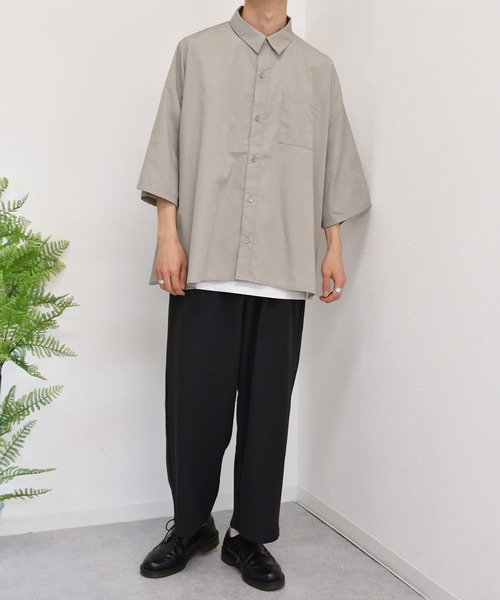 kutir（クティール）の「ウルトラワイドシャツ（シャツ/ブラウス・メンズ・ホワイト/ライトブルー/グレイッシュベージュ・MEDIUM/LARGE）」の13枚目の写真