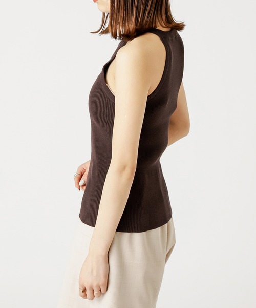 mystic(ミスティック)の「アメリカンスリーブニットキャミソール(キャミソール・レディース・ブラック/ブラウン/ベージュ・FREE)」の4枚目の写真