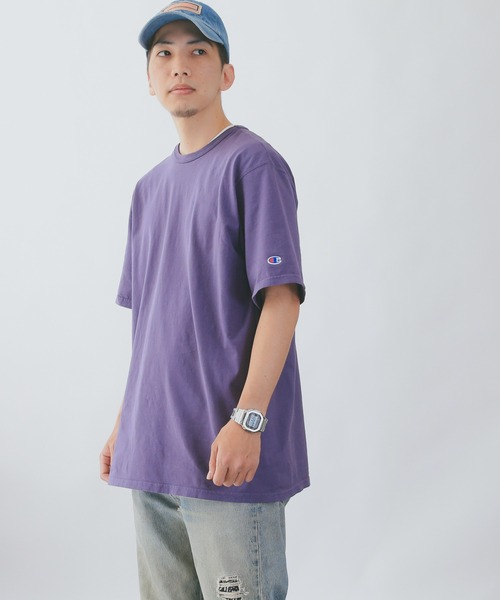 Champion(チャンピオン)の「Champion チャンピオン Garment Dyed クルーネックTシャツ S-CD100(Tシャツ/カットソー・メンズ・ライトグレー/ライトブルー/ブラック/サックスブルー/ピンク/ライトグリーン/ライトピンク/ホワイト/パープル/ネイビー・S/M/L/XL)」の8枚目の写真