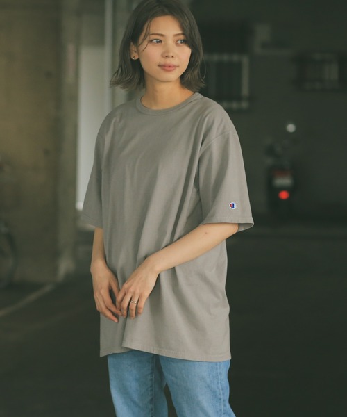 Champion(チャンピオン)の「Champion チャンピオン Garment Dyed クルーネックTシャツ S-CD100(Tシャツ/カットソー・メンズ・ライトグレー/ライトブルー/ブラック/サックスブルー/ピンク/ライトグリーン/ライトピンク/ホワイト/パープル/ネイビー・S/M/L/XL)」の3枚目の写真