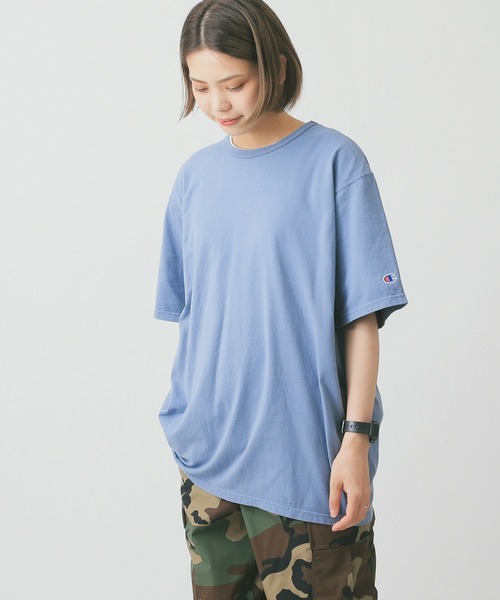 Champion(チャンピオン)の「Champion チャンピオン Garment Dyed クルーネックTシャツ S-CD100(Tシャツ/カットソー・メンズ・ライトグレー/ライトブルー/ブラック/サックスブルー/ピンク/ライトグリーン/ライトピンク/ホワイト/パープル/ネイビー・S/M/L/XL)」の5枚目の写真