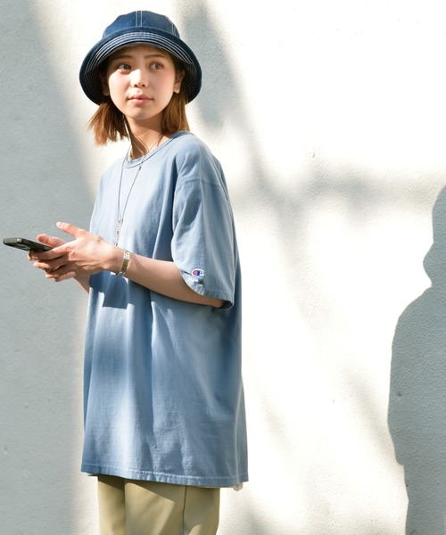 Champion(チャンピオン)の「Champion チャンピオン Garment Dyed クルーネックTシャツ S-CD100(Tシャツ/カットソー・メンズ・ライトグレー/ライトブルー/ブラック/サックスブルー/ピンク/ライトグリーン/ライトピンク/ホワイト/パープル/ネイビー・S/M/L/XL)」の15枚目の写真