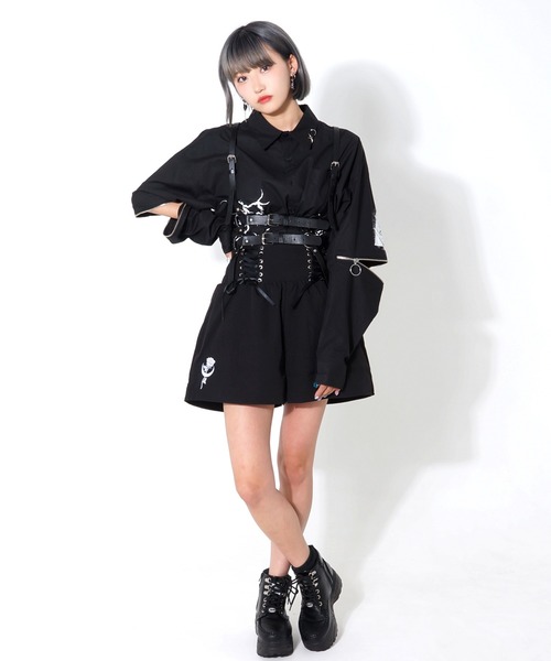 レフレム キュロットスカート パープル フロントZIP キュロットスカート(110cm 紺): キッズ - ナルミヤ