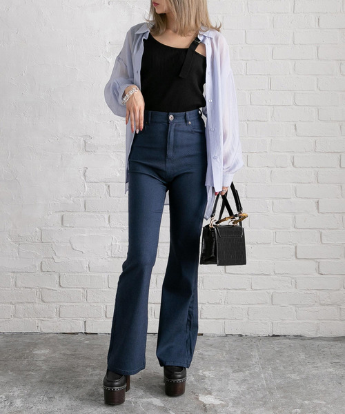 Newlyme（ニューリーミー）の「超絶激ストレッチフレアーパンツ（その他パンツ・レディース・ホワイト/ブラック/ブルー・SMALL/MEDIUM/LARGE/X-LARGE/X-SMALL/XX-LARGE）」の6枚目の写真