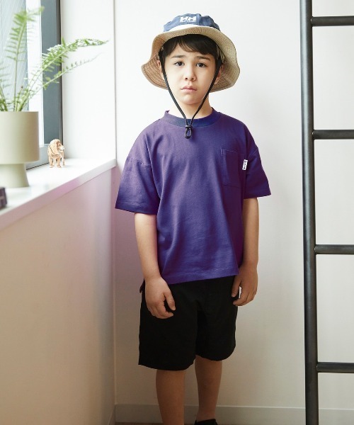 ＆yam（アンドヤム）の「ポケT（Tシャツ/カットソー・キッズ・ブルー/ミント/ピンク/チャコールグレー/ベージュ/ブラック/パープル/ホワイト/クリーム/ベージュ系その他・90/110/130/120/150/140/100/160）」の9枚目の写真