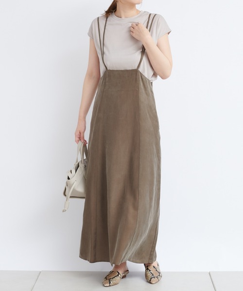 DouDou(ドゥドゥ)の「セットジャンスカ(ジャンパースカート・レディース・ブラック/カーキ/ブルー・FREE)」の2枚目の写真