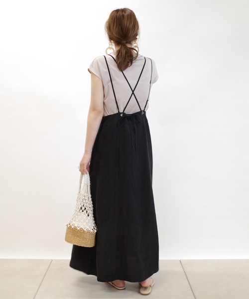 DouDou(ドゥドゥ)の「セットジャンスカ(ジャンパースカート・レディース・ブラック/カーキ/ブルー・FREE)」の6枚目の写真