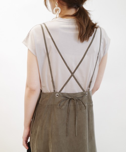 DouDou(ドゥドゥ)の「セットジャンスカ(ジャンパースカート・レディース・ブラック/カーキ/ブルー・FREE)」の13枚目の写真