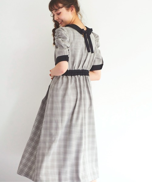 Olive Des Olive オリーブデオリーブ の 配色パワショルチェックワンピース ワンピース Wear