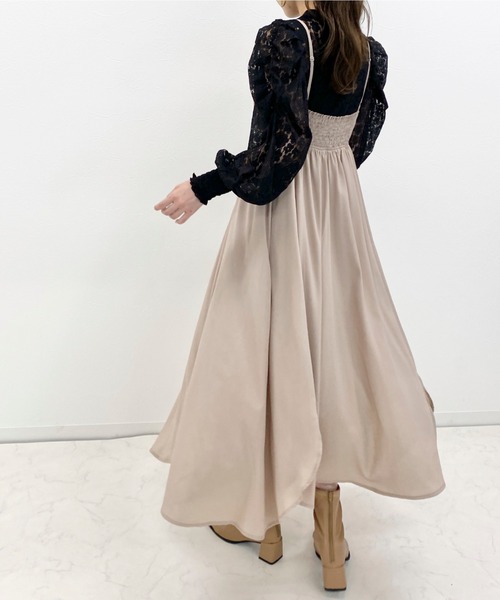 archives（アルシーヴ）の「サテン裾ラウンドキャミワンピース（ワンピース・レディース・ブラウン/ピンクベージュ/グリーン/オレンジ/ブラック/ピンク/ブルー・MEDIUM）」の16枚目の写真