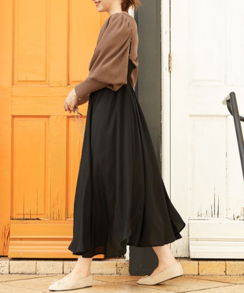 archives（アルシーヴ）の「サテン裾ラウンドキャミワンピース（ワンピース・レディース・ブラウン/ピンクベージュ/グリーン/オレンジ/ブラック/ピンク/ブルー・MEDIUM）」の12枚目の写真