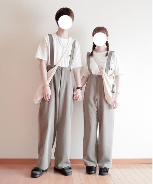 PairPair(ペアペア)の「サス付きワイドパンツ(ユニセックス)(その他パンツ・レディース・ベージュ/ライトカーキ/ブラウン・MEDIUM/LARGE)」の2枚目の写真