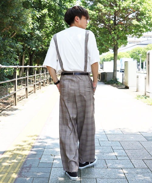 AUTHEN サス付きワイドパンツ コットン製 AUTHEN サス付きワイドパンツ コットン製 AUTHEN サス付きワイドパンツ