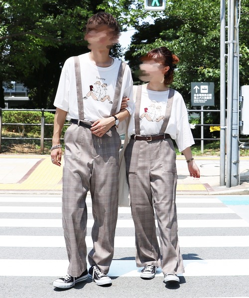 サス付きワイドパンツ(ユニセックス)（その他パンツ）｜PairPair