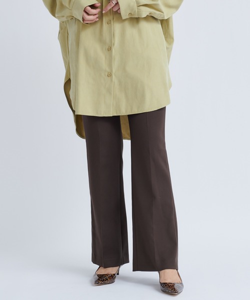 DouDou（ドゥドゥ）の「バックスリットセミフレアパンツ（その他パンツ・レディース・ブラック/ブラウン/サックスブルー・38/36）」の3枚目の写真