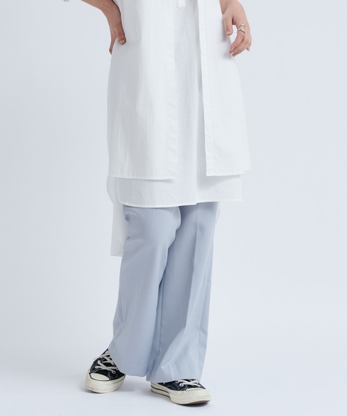 DouDou（ドゥドゥ）の「バックスリットセミフレアパンツ（その他パンツ・レディース・ブラック/ブラウン/サックスブルー・38/36）」の19枚目の写真