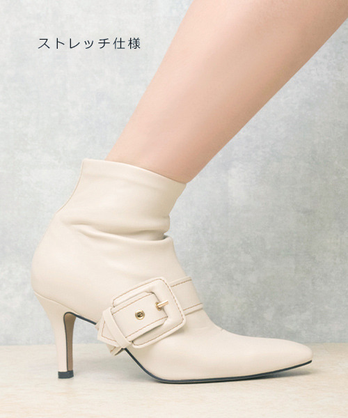 RANDA（ランダ）の「ストレスフリー/2WAYストレッチバックルベルトショートブーツ（ブーツ・レディース・ブラック/カーキ/アイボリー・LL/M/L/S）」の18枚目の写真