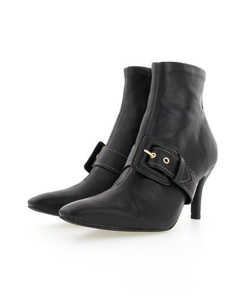 RANDA（ランダ）の「ストレスフリー/2WAYストレッチバックルベルトショートブーツ（ブーツ・レディース・ブラック/カーキ/アイボリー・LL/M/L/S）」の5枚目の写真