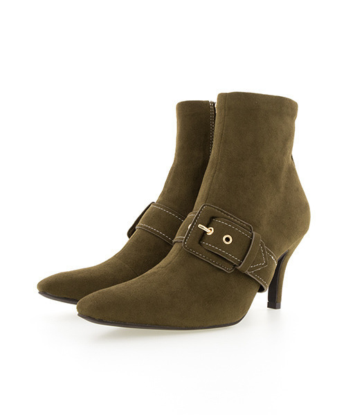 RANDA（ランダ）の「ストレスフリー/2WAYストレッチバックルベルトショートブーツ（ブーツ・レディース・ブラック/カーキ/アイボリー・LL/M/L/S）」の6枚目の写真