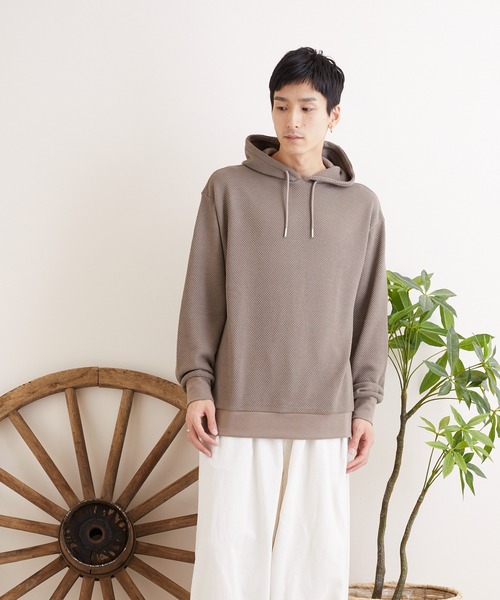 TONE SELECT WEAR(トーンセレクトウェア)の「【TONE MEN'S】カノコプルパーカー(BL)(パーカー・メンズ・ブラック/モカ/グレイッシュベージュ/グレイッシュブルー・MEDIUM/X-LARGE/LARGE)」の9枚目の写真