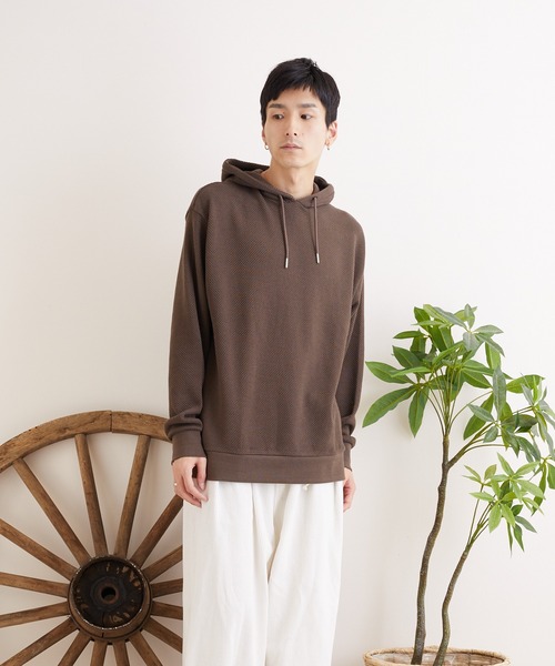 TONE SELECT WEAR(トーンセレクトウェア)の「【TONE MEN'S】カノコプルパーカー(BL)(パーカー・メンズ・ブラック/モカ/グレイッシュベージュ/グレイッシュブルー・MEDIUM/X-LARGE/LARGE)」の14枚目の写真