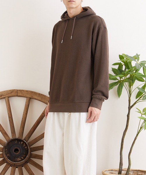 TONE SELECT WEAR(トーンセレクトウェア)の「【TONE MEN'S】カノコプルパーカー(BL)(パーカー・メンズ・ブラック/モカ/グレイッシュベージュ/グレイッシュブルー・MEDIUM/X-LARGE/LARGE)」の17枚目の写真