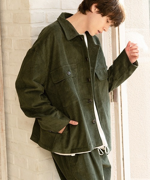UP START（アップスタート）の「太畝コーデュロイオーバーサイズブルゾン（ブルゾン・メンズ・アイボリー/ブラック/ブラウン/オリーブ・MEDIUM/LARGE）」の2枚目の写真