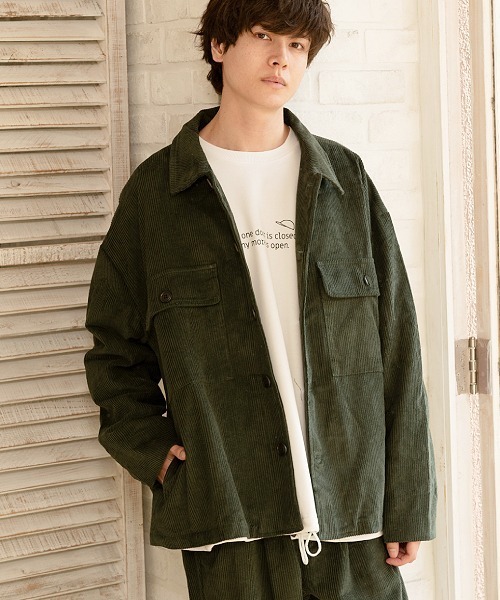 UP START（アップスタート）の「太畝コーデュロイオーバーサイズブルゾン（ブルゾン・メンズ・アイボリー/ブラック/ブラウン/オリーブ・MEDIUM/LARGE）」の11枚目の写真